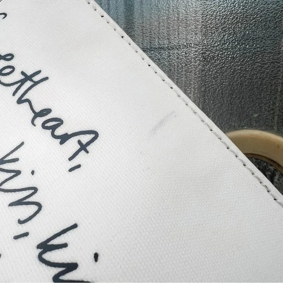 Kate Spade Sold Out Heart It Penelope White Canvas Tote Bag Sweet - Picture 5 of 15